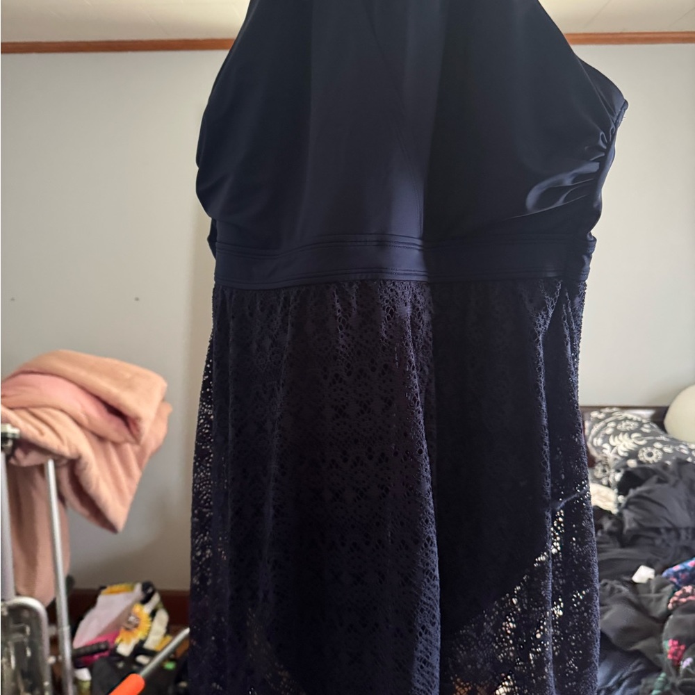 Elegant Navy Lace One-Piece Swimsuit Torrid